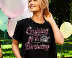 Custom Rhinestone Cruising Birthday Shirt: Personalized Bling Tee