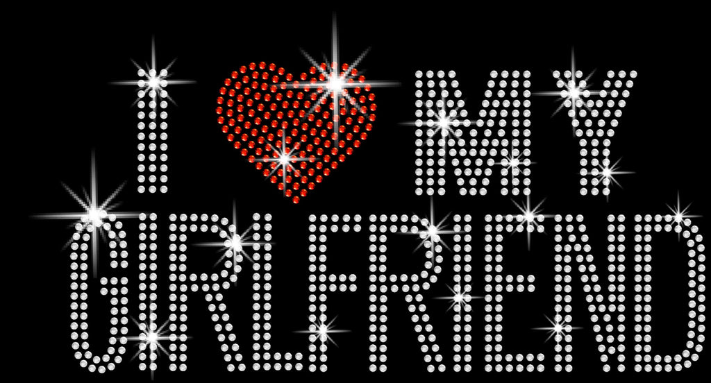 I Heart Love My Girlfriend Rhinestone Cap: Sparkly Snapback Hat
