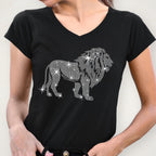 Rhinestone Lion Shirt: Sparkly Animal Tee, Trendy Women's Top