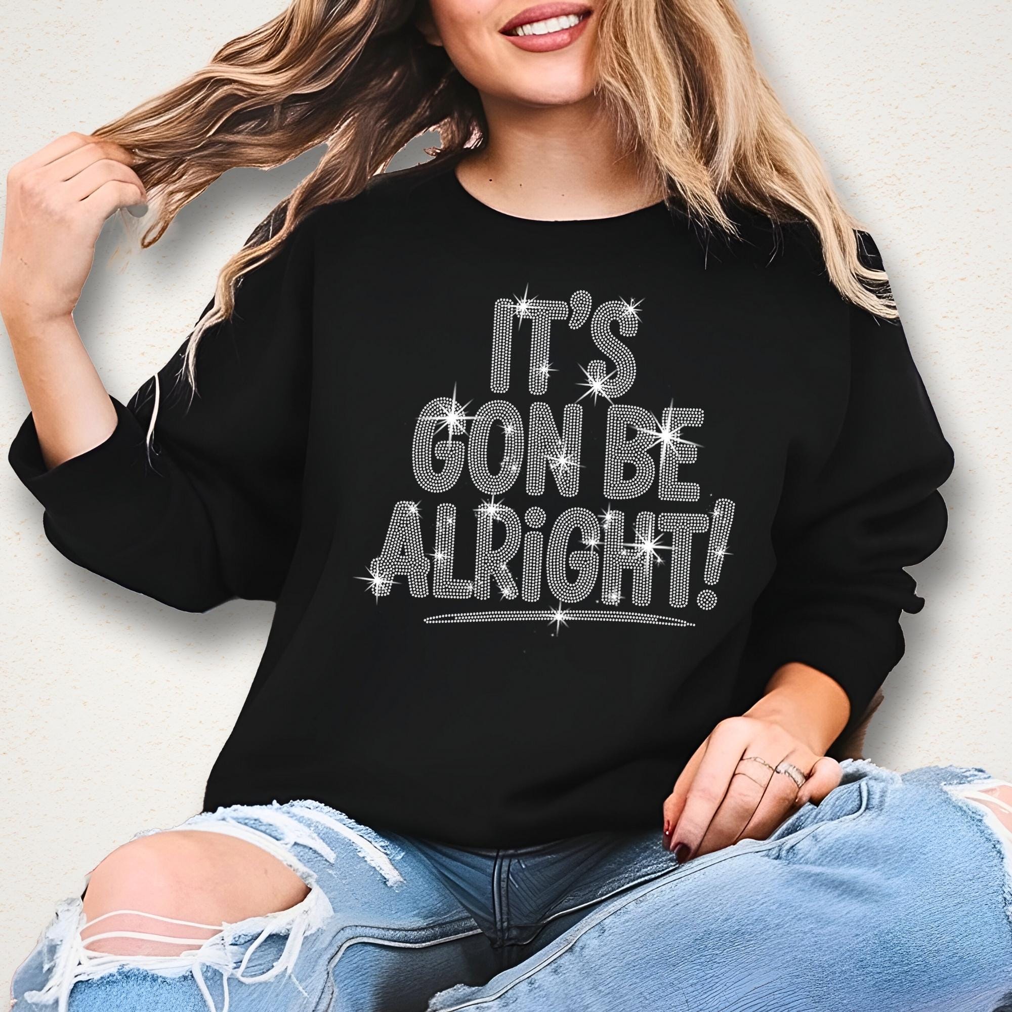 Rhinestone Positive Quote T-Shirt: Sparkly Bling Concert Tee