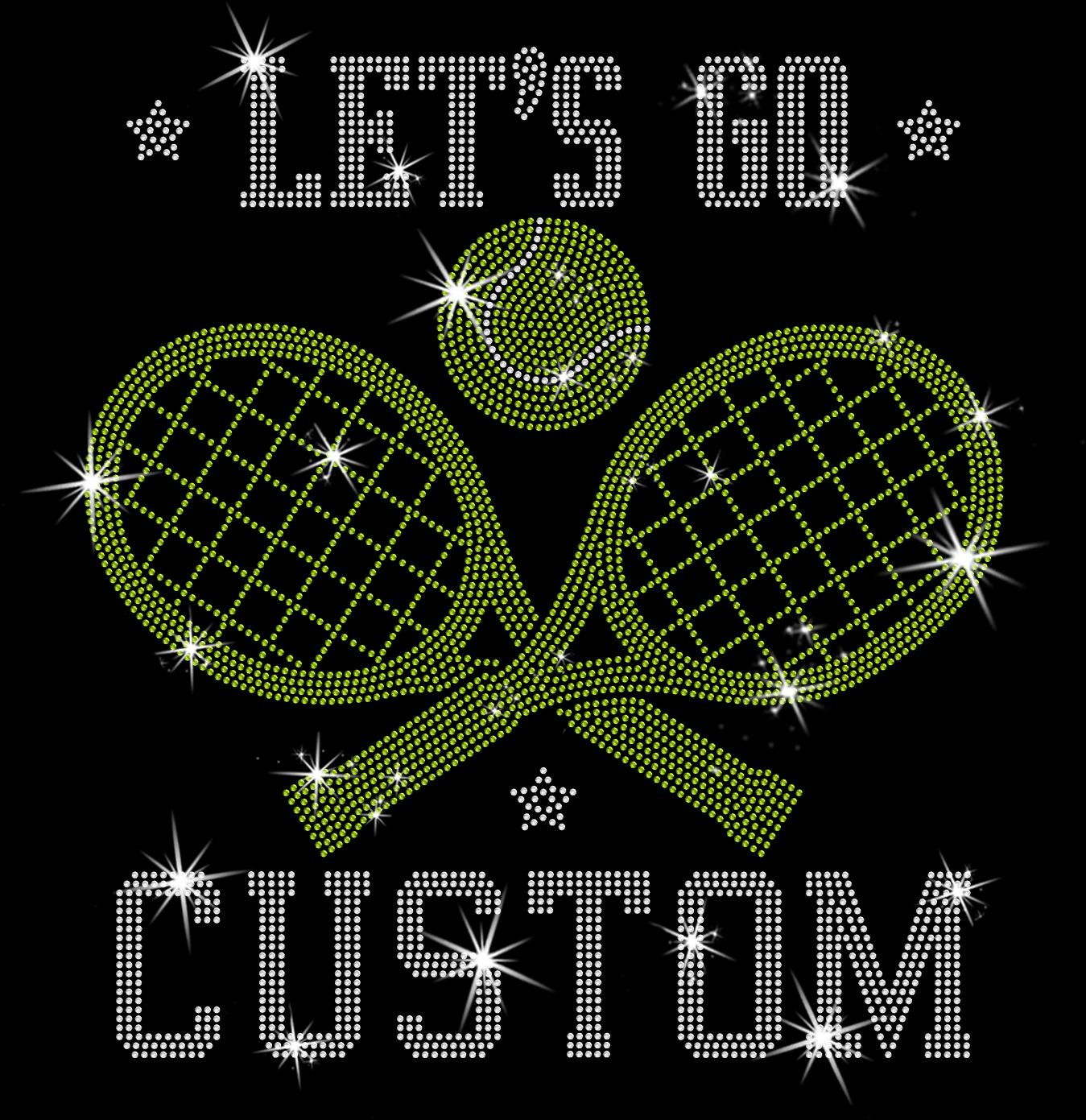 Custom Rhinestone Tennis T-Shirt: Personalized Sports Tee