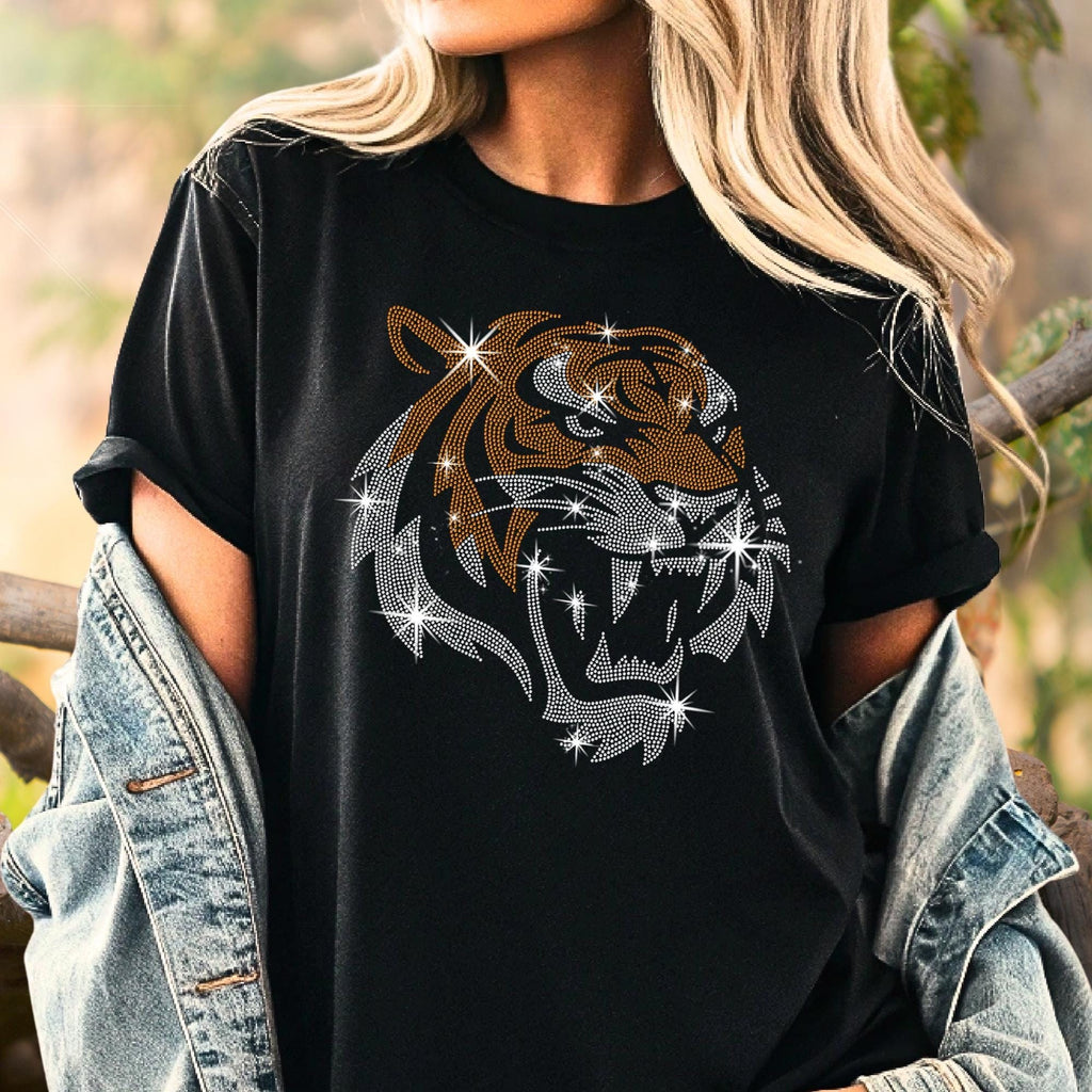Rhinestone Tiger T-Shirt: Sparkly Animal Lover Gift