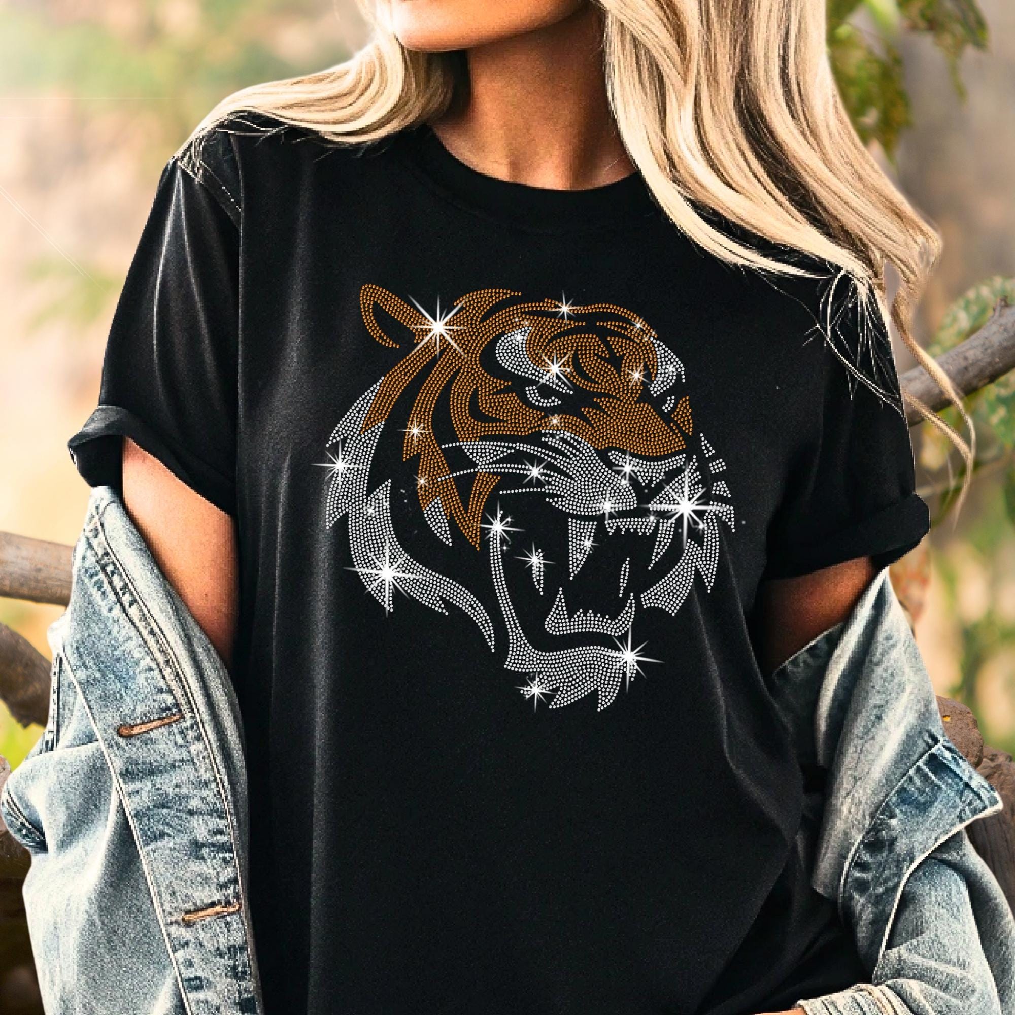 Rhinestone Tiger T-Shirt: Sparkly Animal Lover Gift