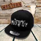 Rhinestone Howdy Snapback Cap: Sparkly Cowgirl Western Hat