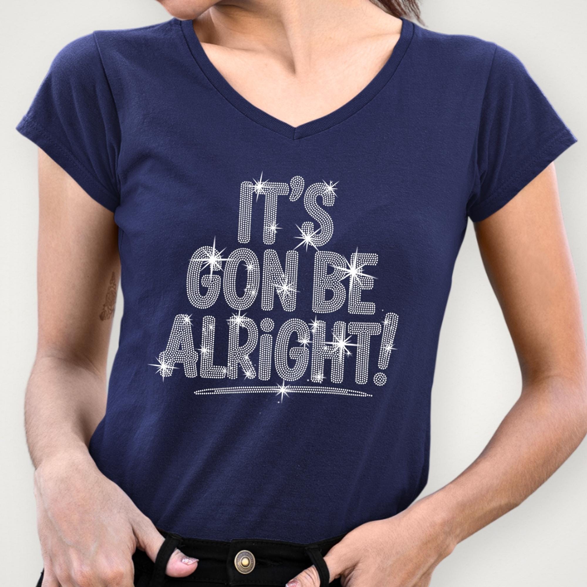 Rhinestone Positive Quote T-Shirt: Sparkly Bling Concert Tee