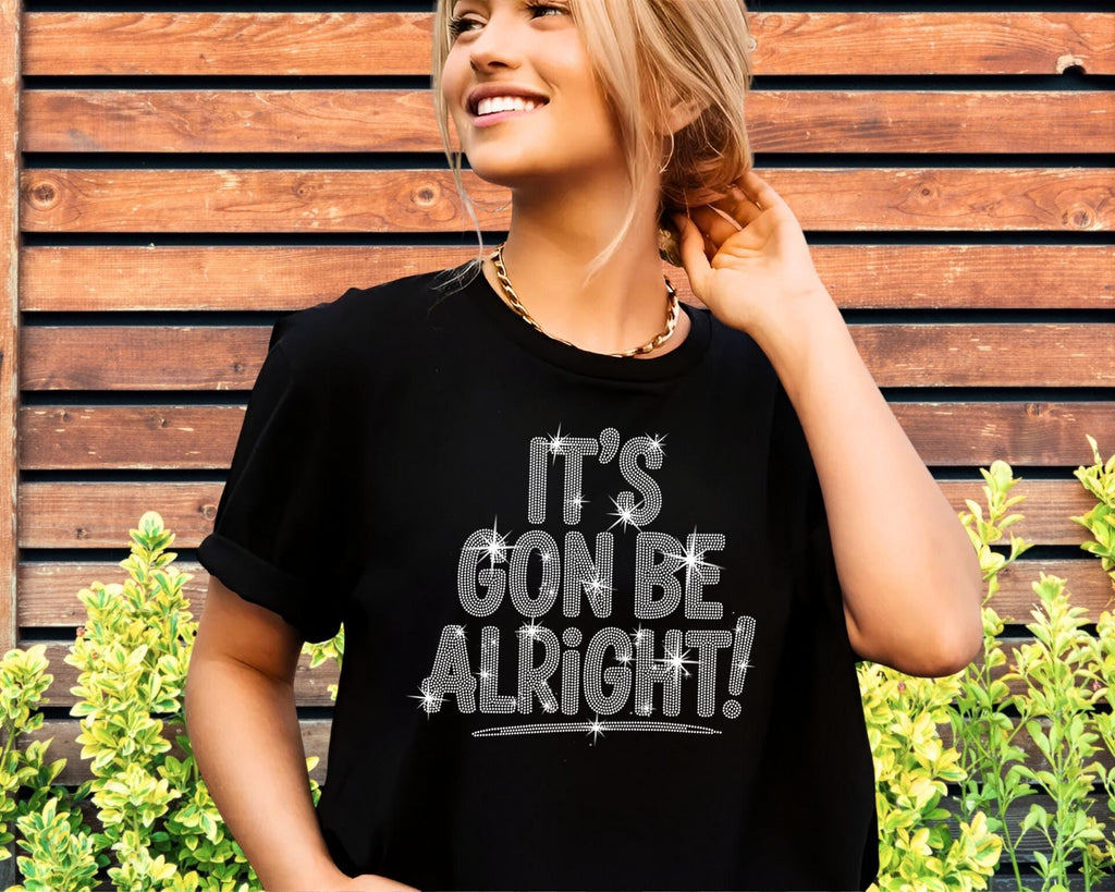 Rhinestone Positive Quote T-Shirt: Sparkly Bling Concert Tee