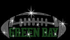 Green Bay Rhinestone Football T-Shirt: Retro Style Glitter Tee