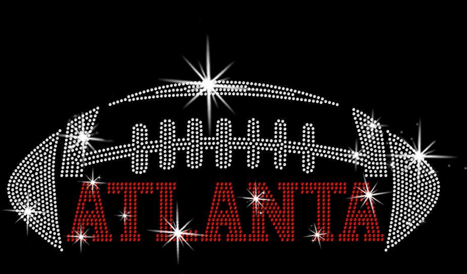 Atlanta Rhinestone Football T-Shirt: Game Day Glitter Bling