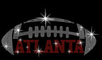 Atlanta Rhinestone Football T-Shirt: Game Day Glitter Bling