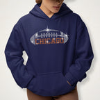 Chicago Rhinestone Football T-Shirt: Glittering Unisex Fan Apparel