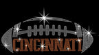 Cincinnati Rhinestone Football T-Shirt: Game Day Glitter Design