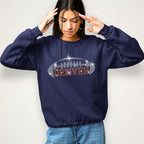 Denver Rhinestone Football T-Shirt: Bling League Teams Fan Tee