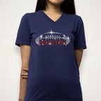 Houston Rhinestone Football Shirt: Vintage-Style Sports Fan Tee