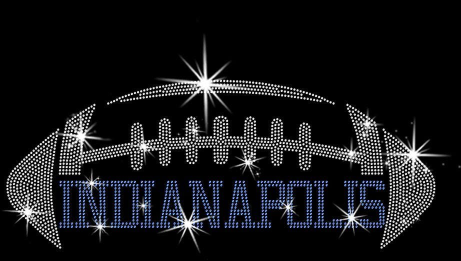 Indianapolis Rhinestone Football T-Shirt: Groovy Bling Tee