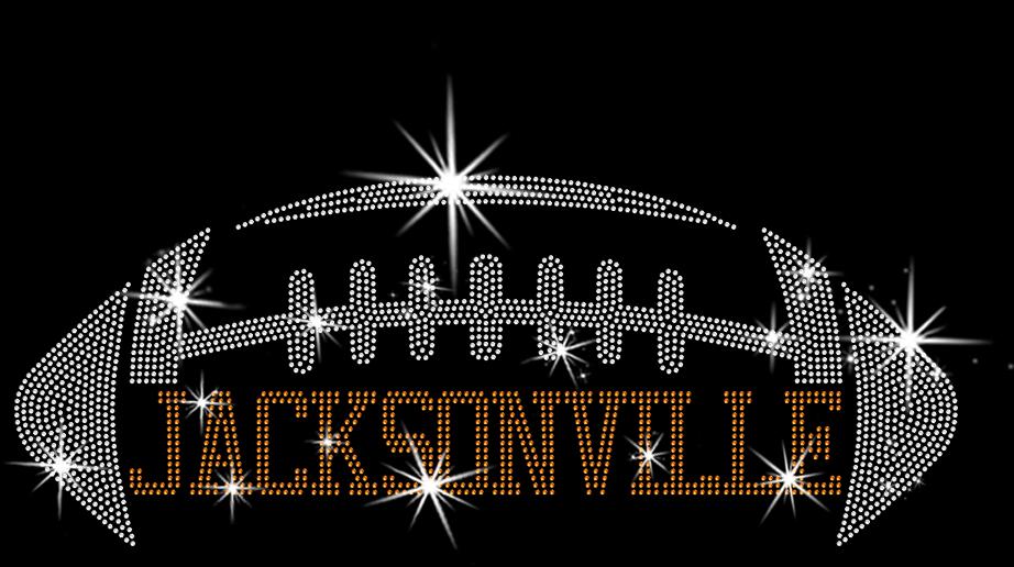 Jacksonville Rhinestone Football T-Shirt: Vintage Game Day Bling
