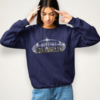 Los Angeles Rhinestone Football T-Shirt: Glittering Unisex Sports Tee