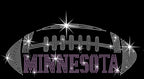 Minnesota Rhinestone Football T-Shirt: Groovy Team Fan Tee