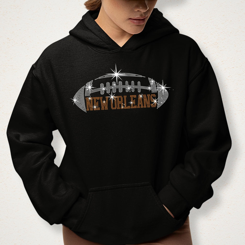 New Orleans Rhinestone Football T-Shirt: Game Day Unisex Shirt