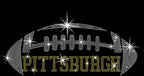 Pittsburgh Rhinestone Football T-Shirt: Vintage Glittering Fan Tee