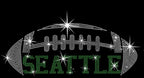 Seattle Rhinestone Football T-Shirt: Unisex Glitter Game Day Tee