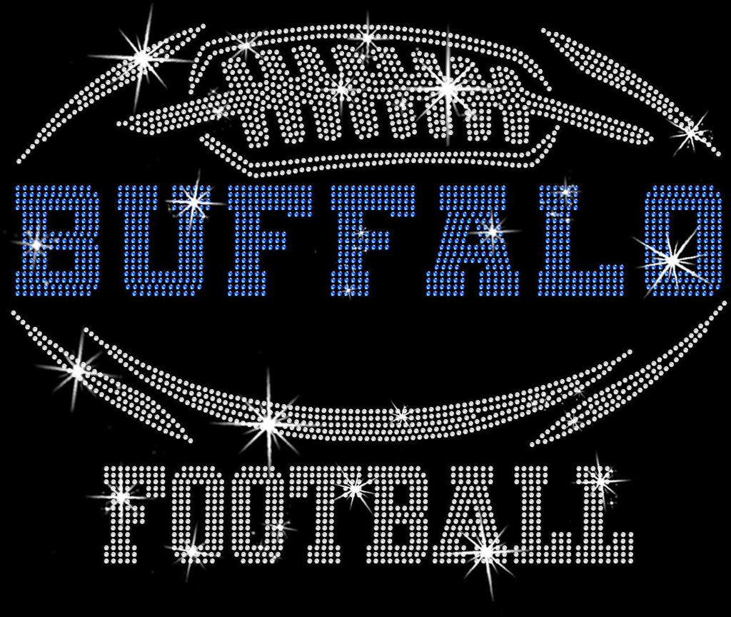 Buffalo Rhinestone Football T-Shirt: Sparkling Gameday Tee