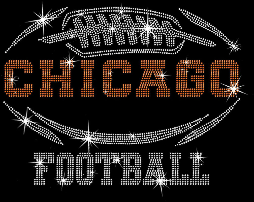 Chicago Rhinestone Football T-Shirt: Sparkling Game Day Tee