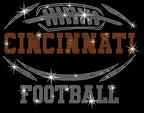 Cincinnati Rhinestone Football T-Shirt: Sparkling Game Day Tee