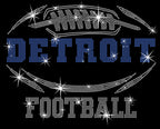 Detroit Rhinestone Football T-Shirt: Sparkling Fan Team Shirt