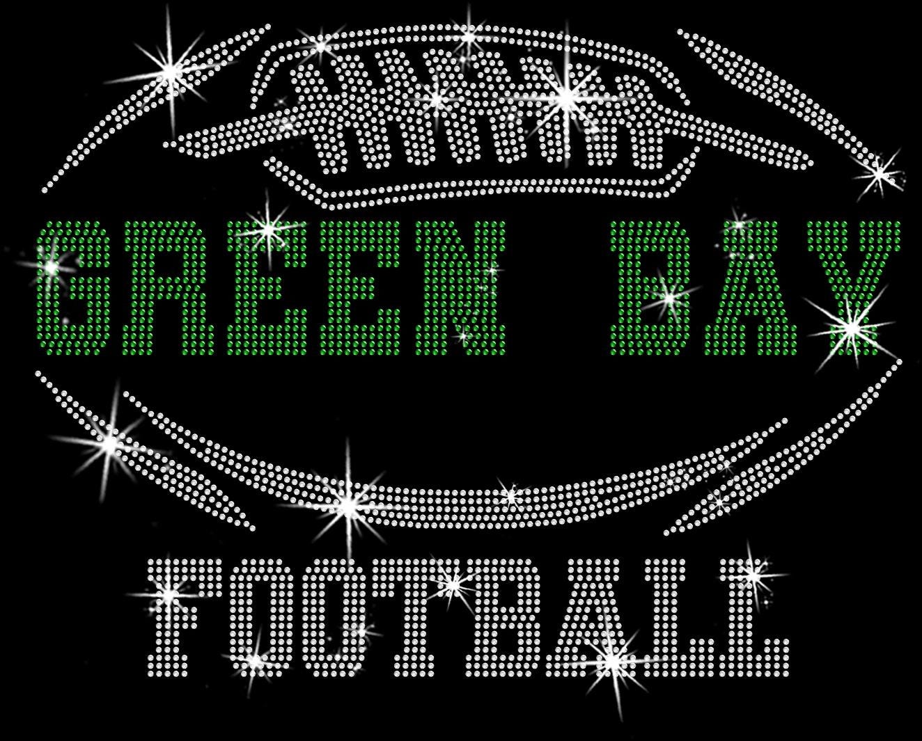 Green Bay Rhinestone Football T-Shirt: Shiny Game Day Tee