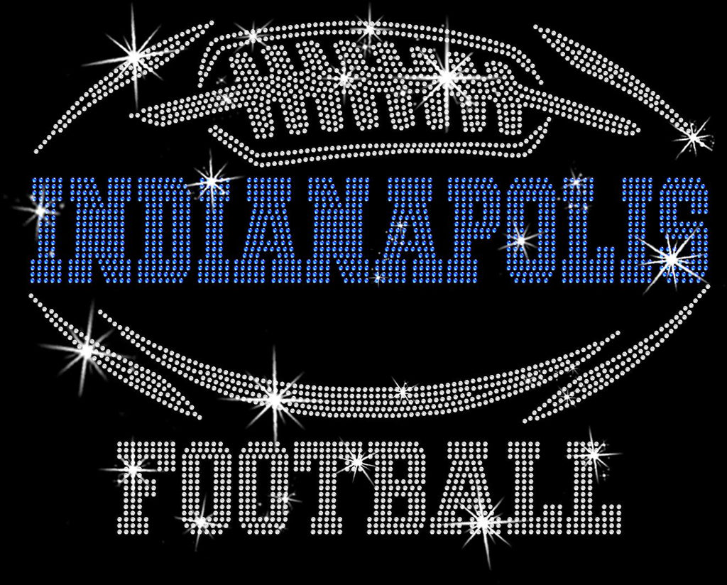 Indianapolis Rhinestone Football T-Shirt: Game Day Tailgate Tee
