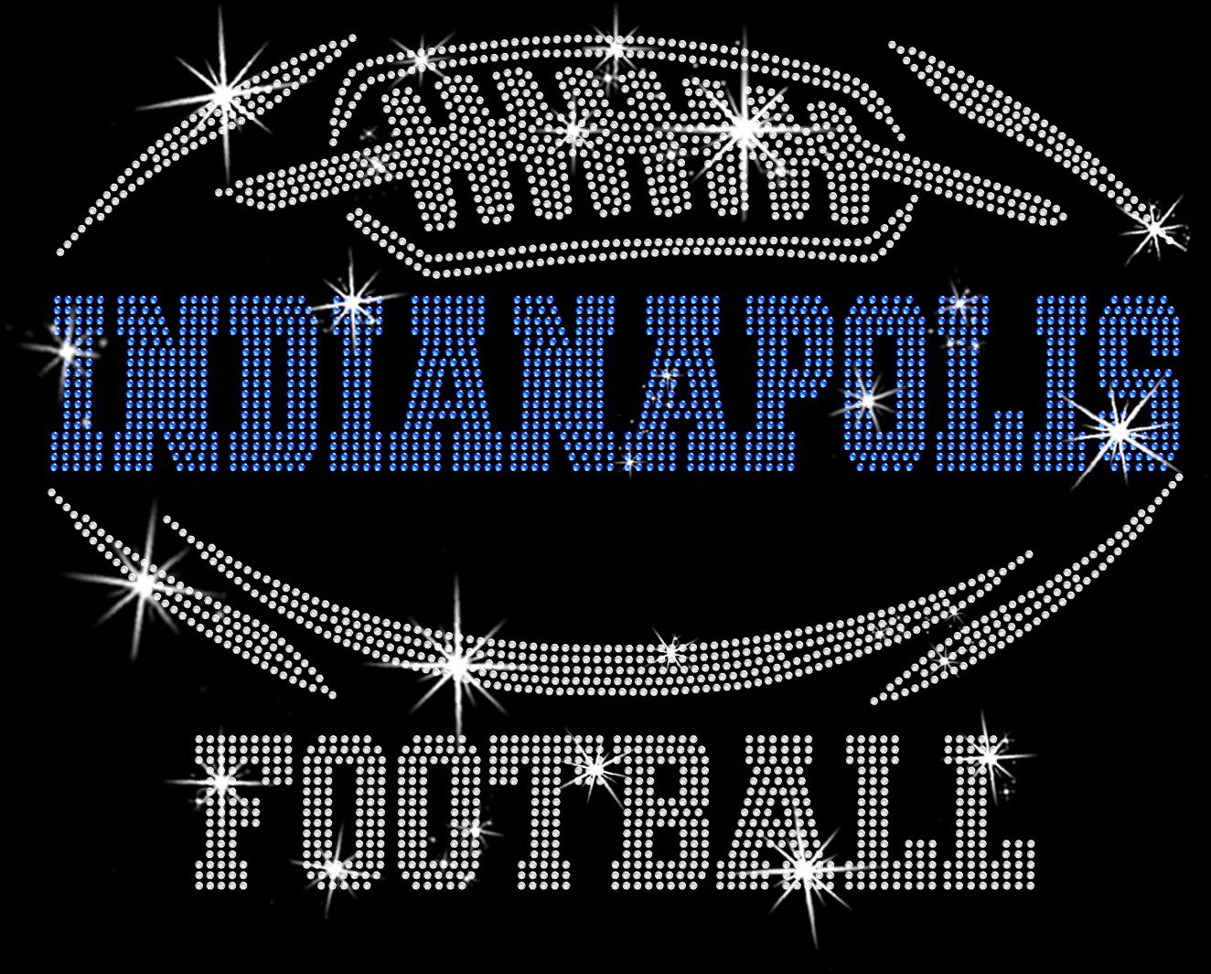 Indianapolis Rhinestone Football T-Shirt: Game Day Tailgate Tee