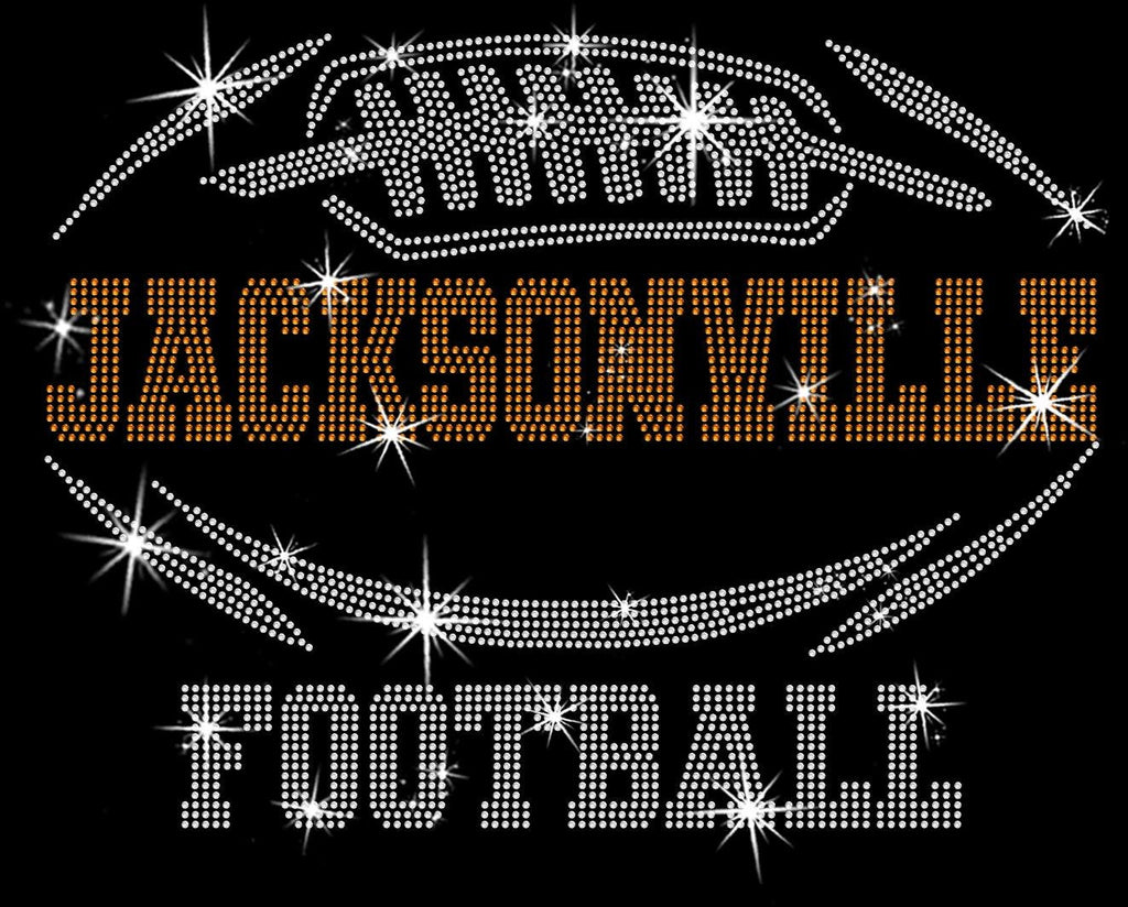 Jacksonville Rhinestone Football T-Shirt: Sparkling Game Day Tee