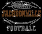 Jacksonville Rhinestone Football T-Shirt: Sparkling Game Day Tee