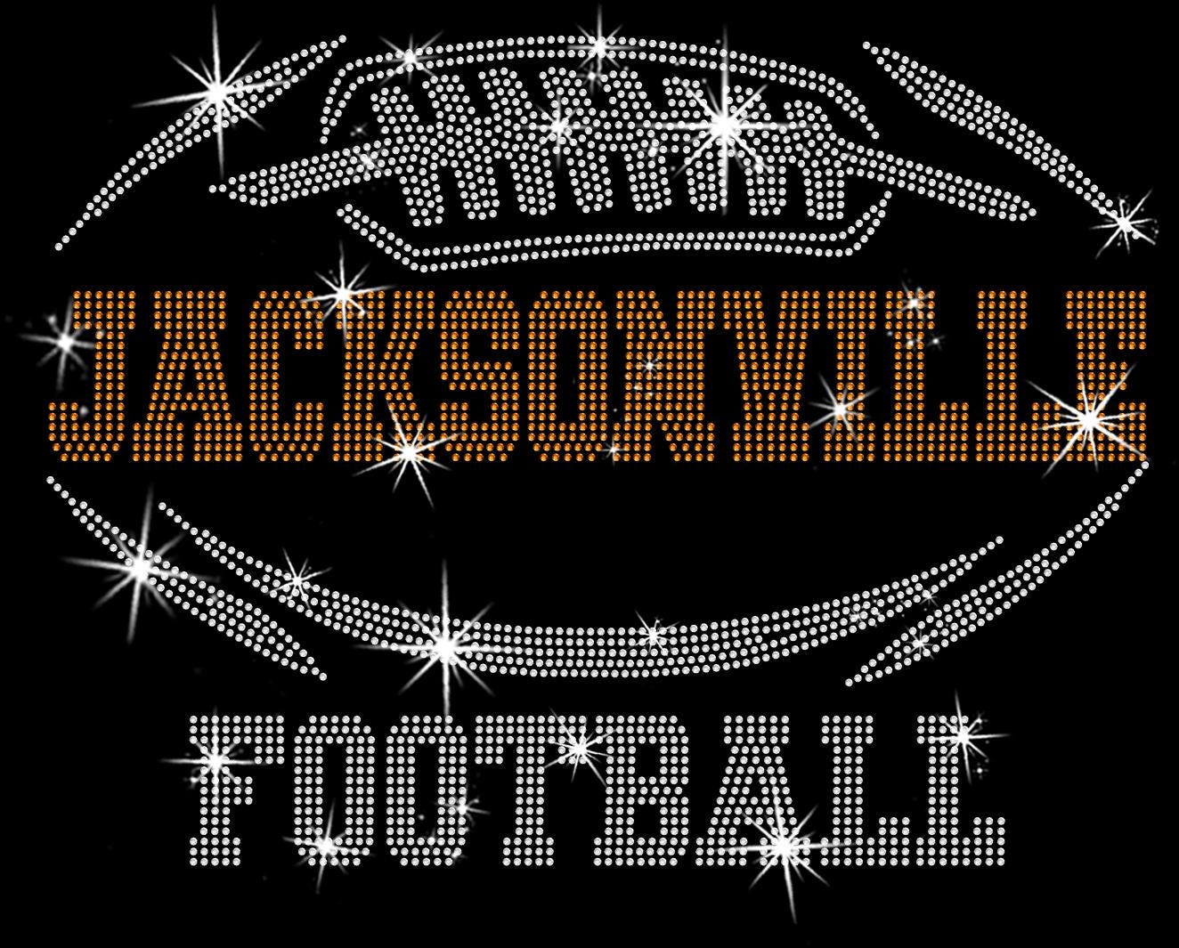 Jacksonville Rhinestone Football T-Shirt: Sparkling Game Day Tee