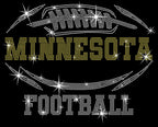 Minnesota Rhinestone Football T-Shirt: Glitter Fan Design