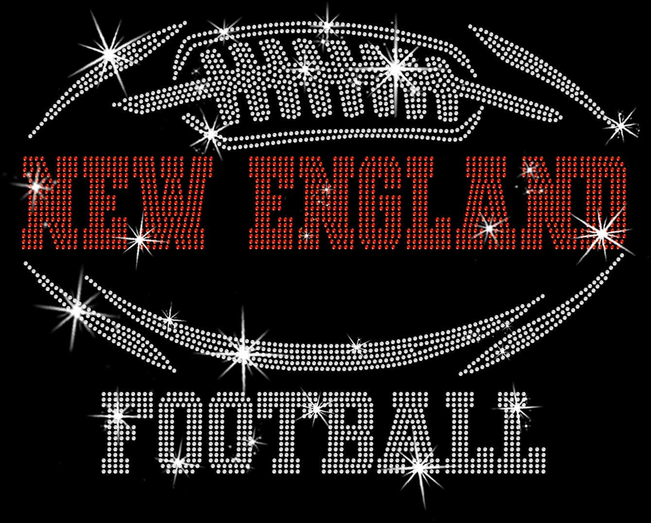 New England Rhinestone Football Fan T-Shirt: Game Day Bling Tee