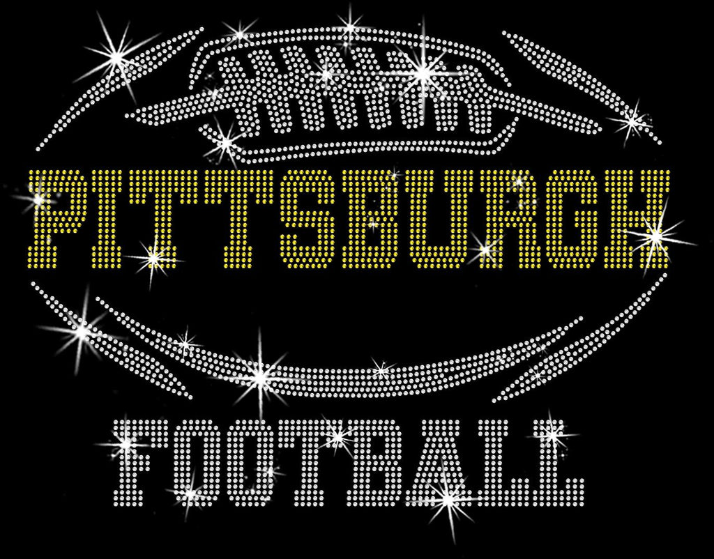 Pittsburgh Rhinestone Football T-Shirt: Sporty Game Day Fan Tee