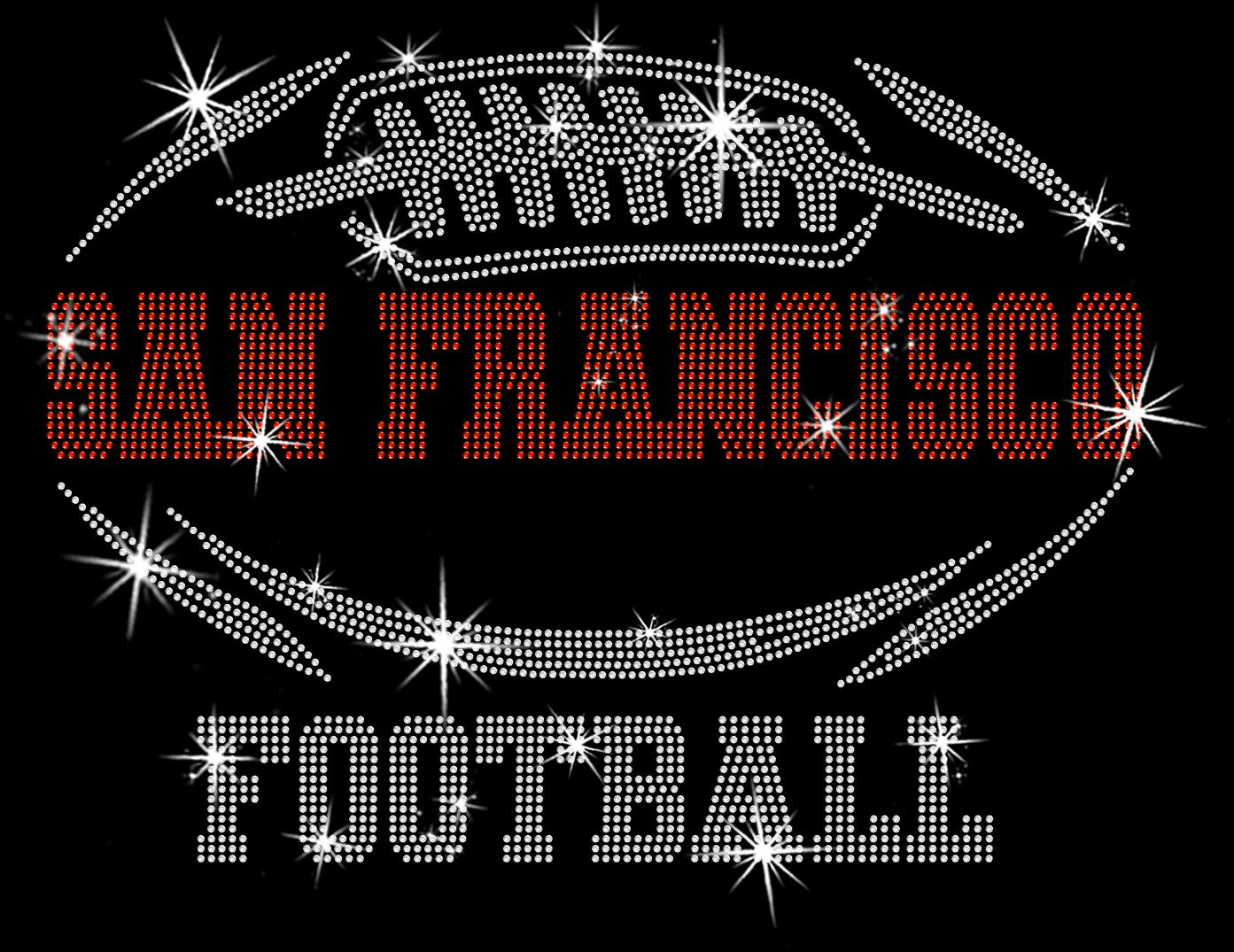 San Francisco Rhinestone T-Shirt: Game Day Glitter Bling Tee