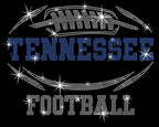 Tennessee Rhinestone Football T-Shirt: Glitter Bling Team Tee