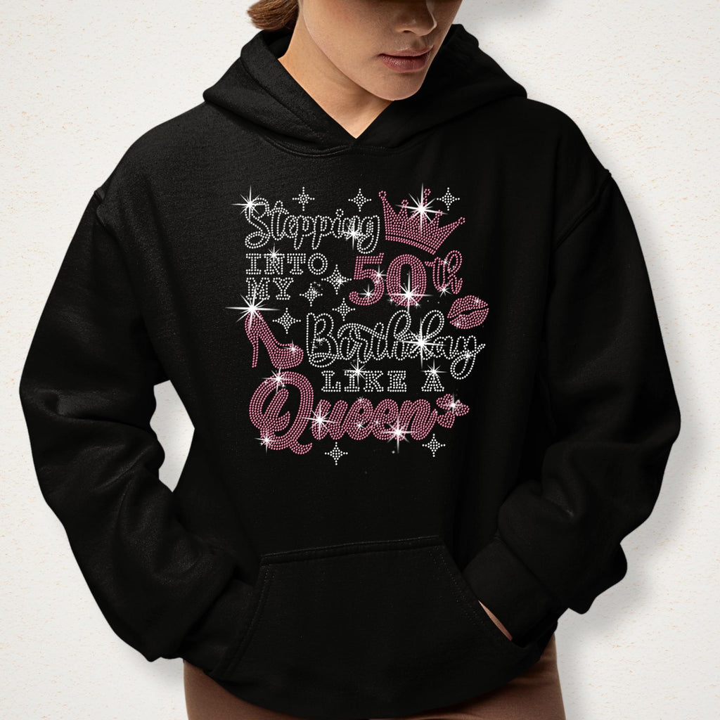 Rhinestone Birthday Queen T-Shirt: Custom Milestone Sparkle