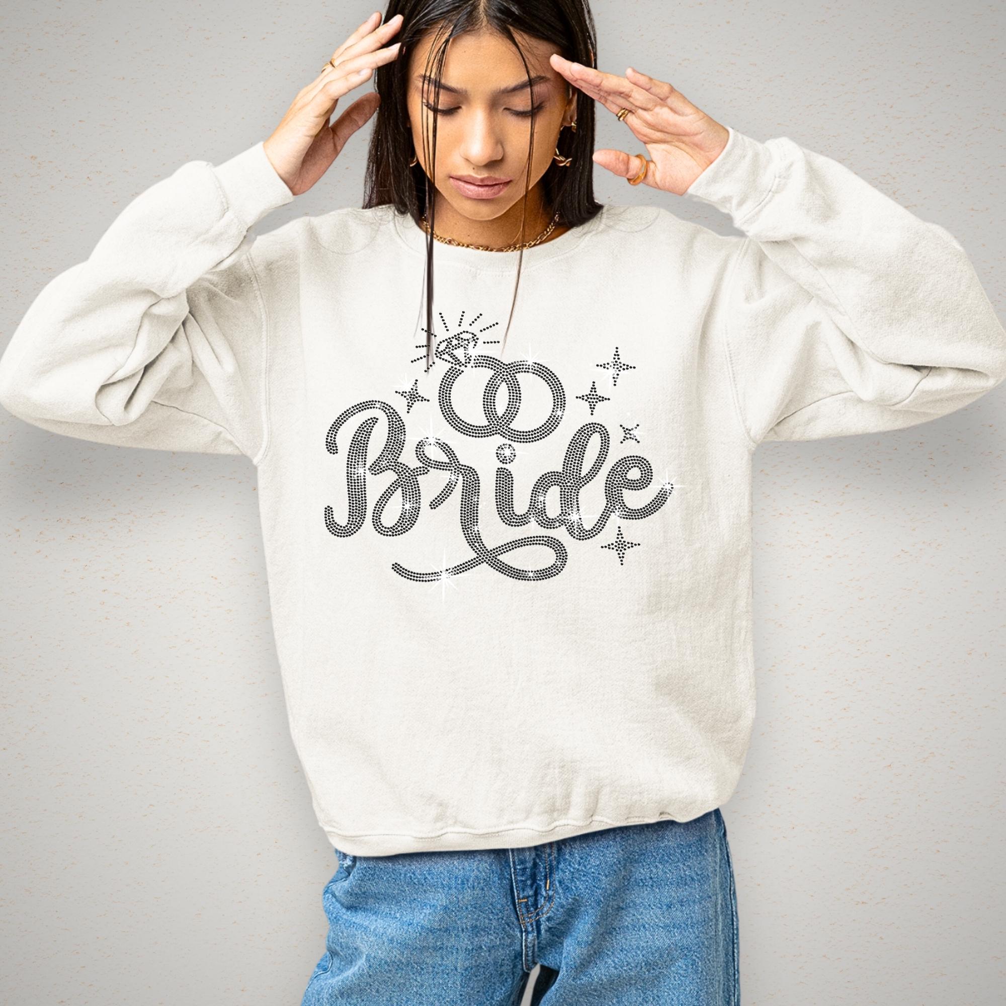 Sparkly Rhinestone Bride Shirt: Bridal Shower Gift, Trendy Wedding Tee