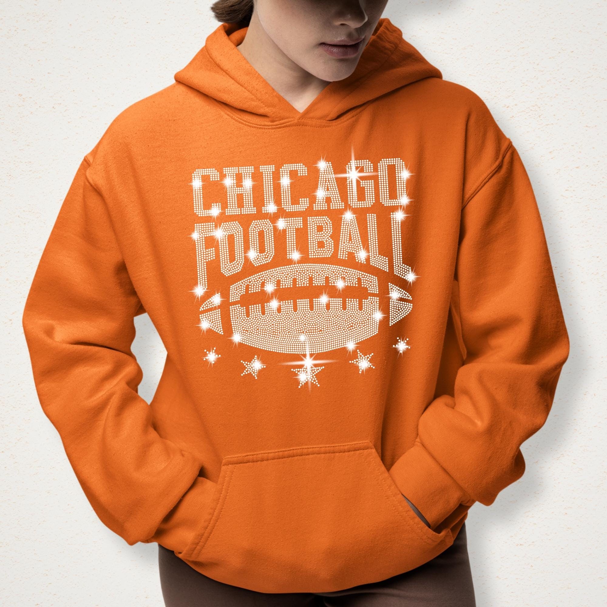 Chicago Rhinestone Football Shirt: Unique Game Day Tee