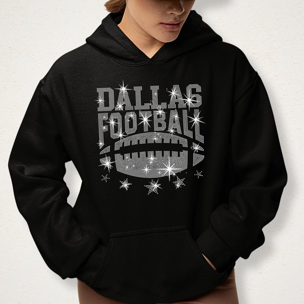 Dallas Rhinestone Football Shirt: Trendy Game Day Tee