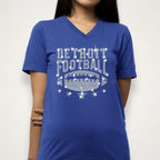 Detroit Rhinestone Football Shirt: Trendy Game Day Tee