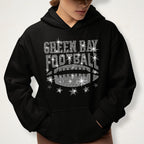 Green Bay Rhinestone Football T-Shirt: Stylish Team Spirit Apparel