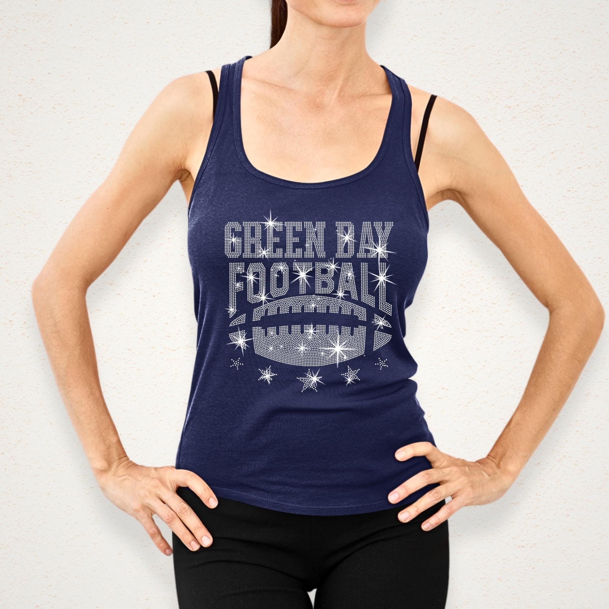 Green Bay Rhinestone Football T-Shirt: Stylish Team Spirit Apparel Secondary image