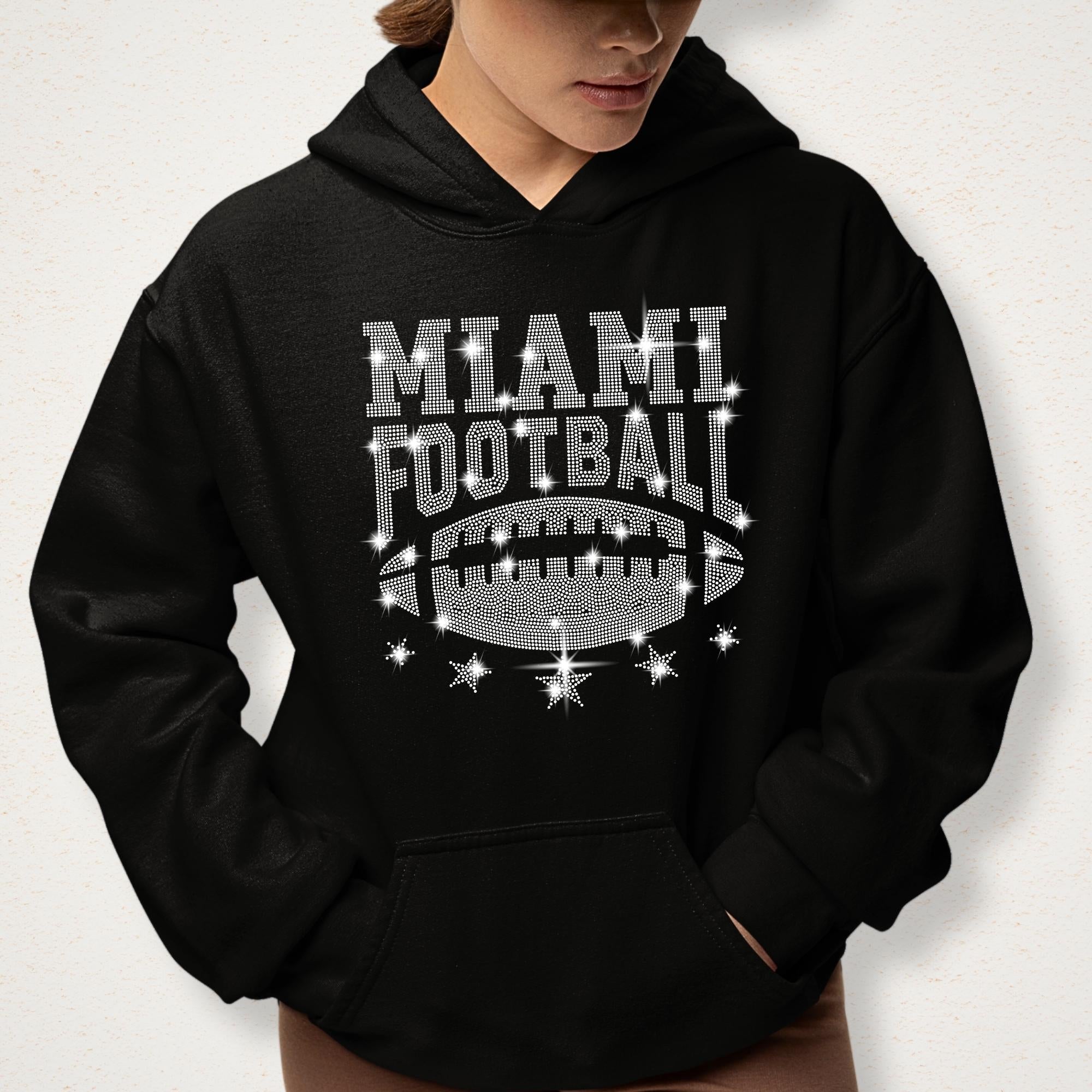 Miami Football Rhinestone Shirt: Unique Fan Apparel