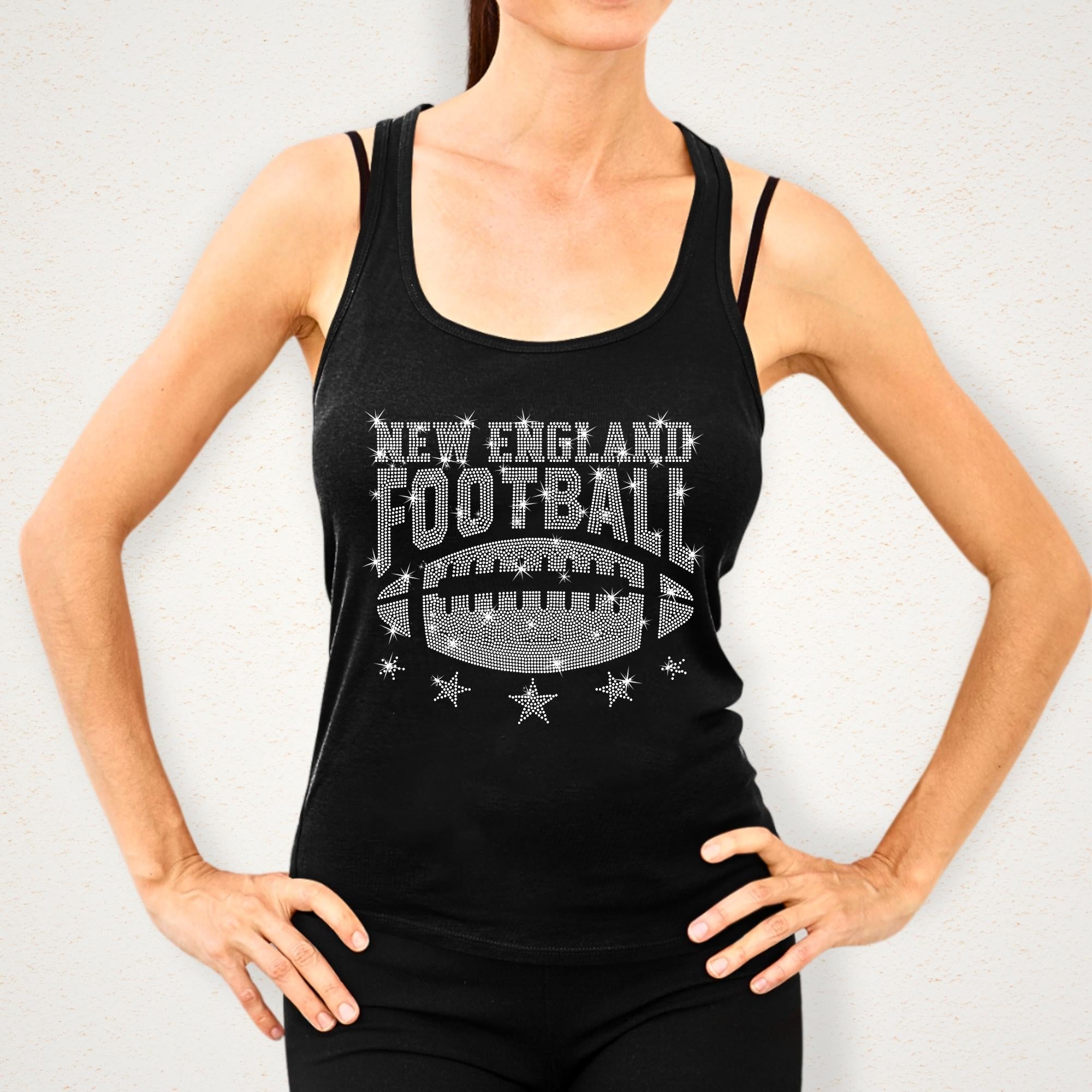 New England Football Rhinestone Shirt: Game Day Fan Apparel