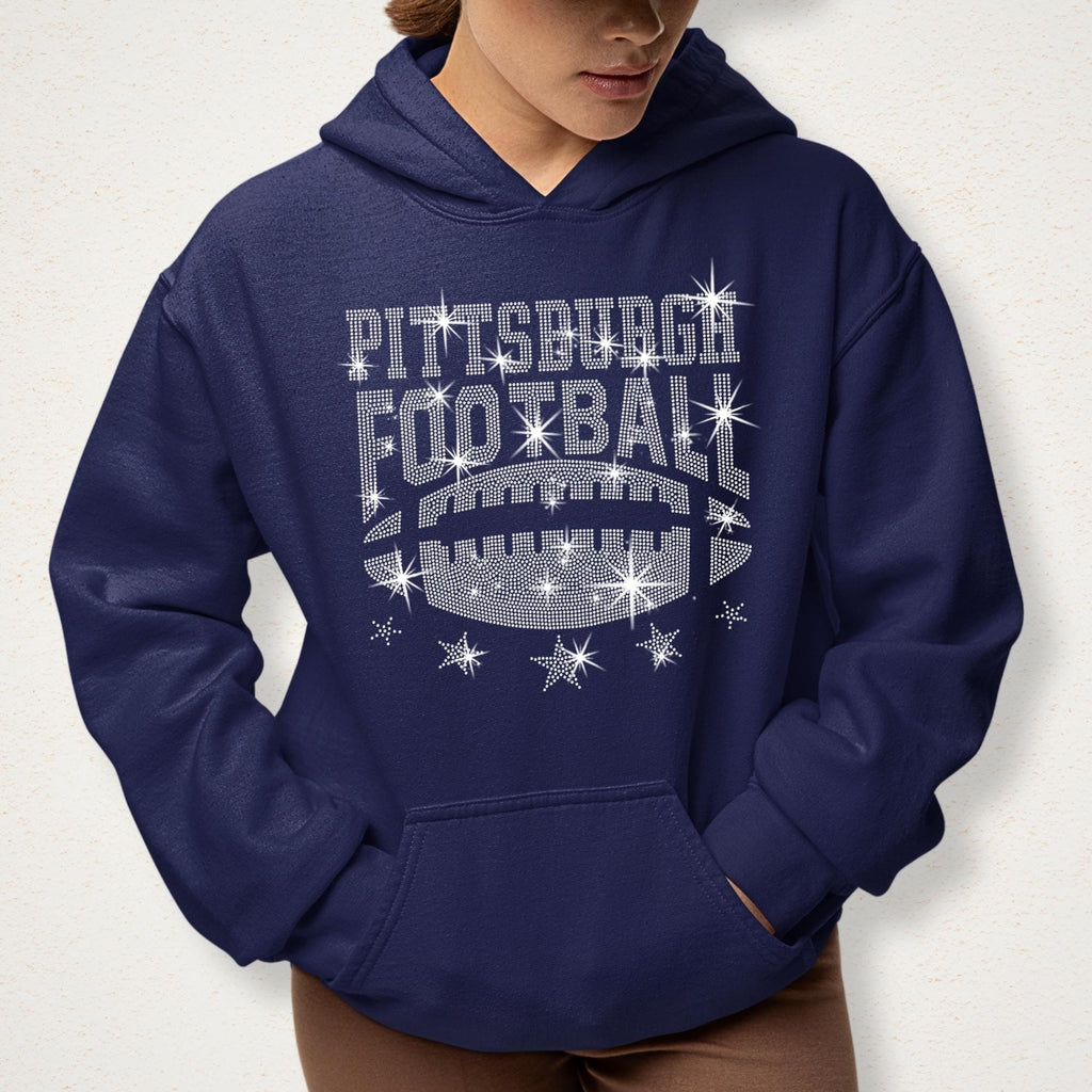 Pittsburgh Rhinestone Football Shirt: Stylish Fan Apparel