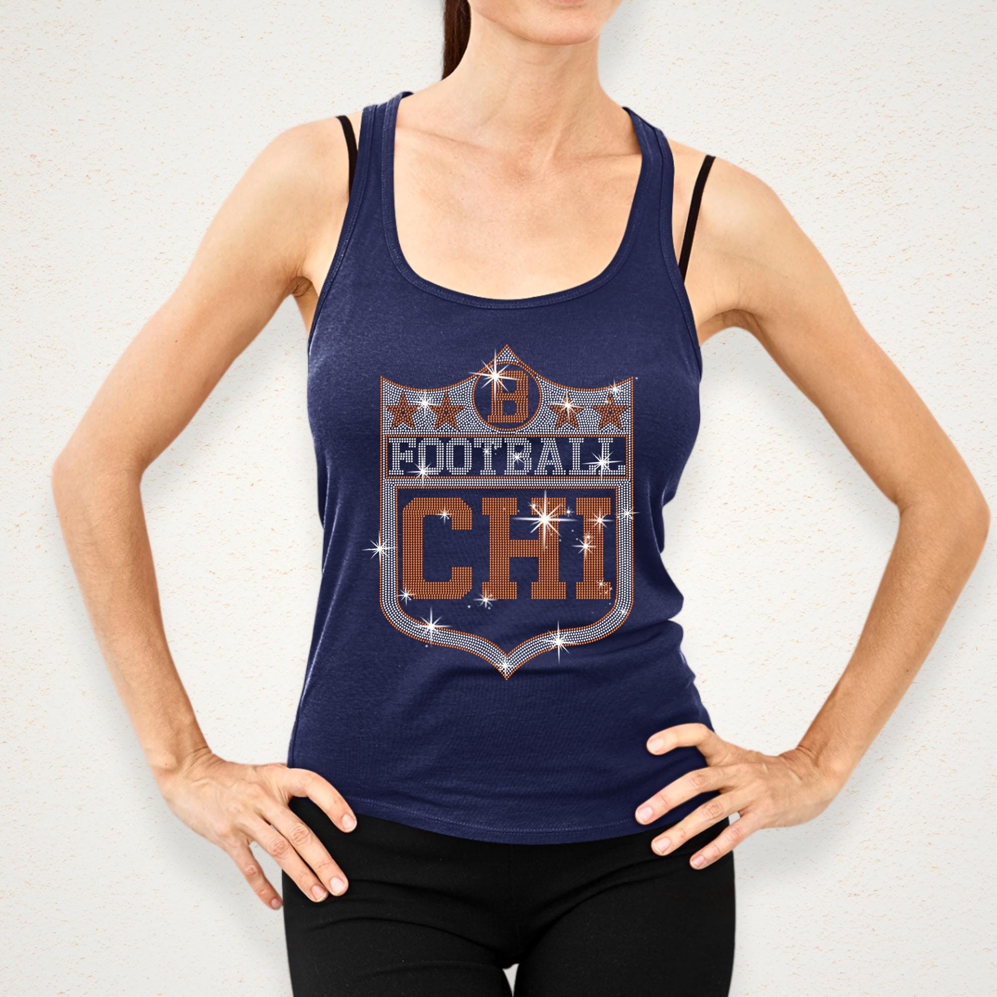 Chicago Vintage Style Football Rhinestone Shirt: Bears Fan Gift
